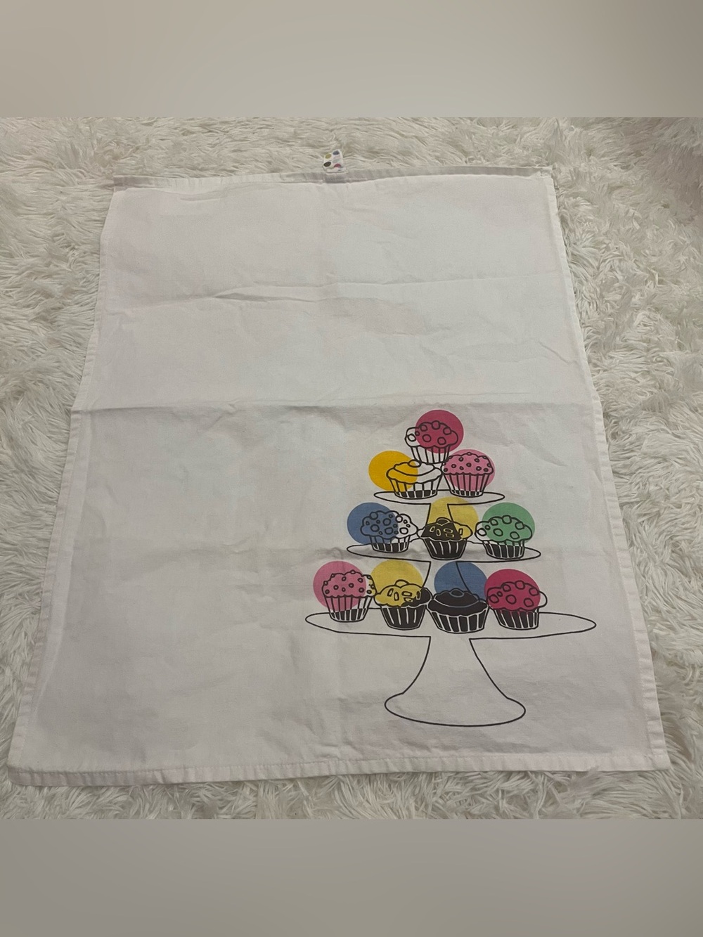 IKEA Etty Cupcake Theme Cotton Towel white